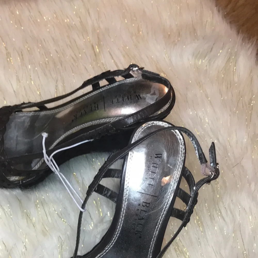 White House black market 7.5 brown wedge braided